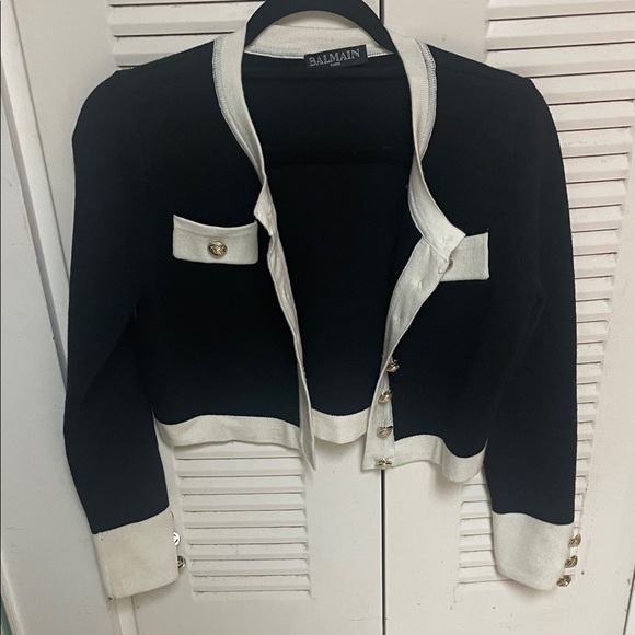 Balmain Jackets & Blazers - Balmain Black and Cream Buttoned Blazer